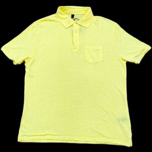 04651/ A Trip in a Bag NWT Men's Size Large Linen Polo Shirt Yellow Retails 279